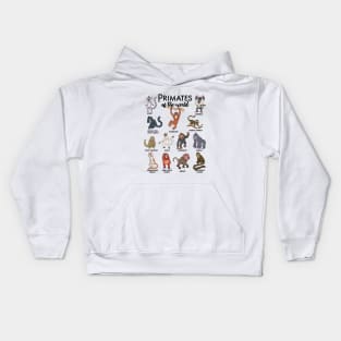 Different monkeys - types of primates Kids Hoodie